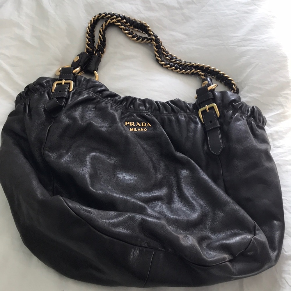 PRADA BROWN LEATHER BAG